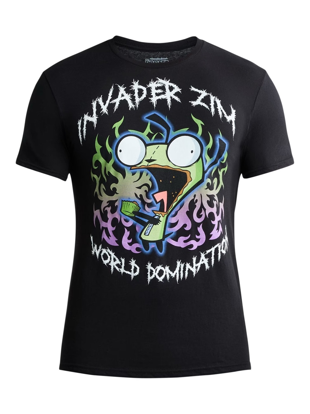 Invader Zim L Black GIR World Domination Graphic Tee Nickelodeon Gothic